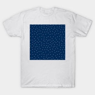 Small beige dots over blue T-Shirt